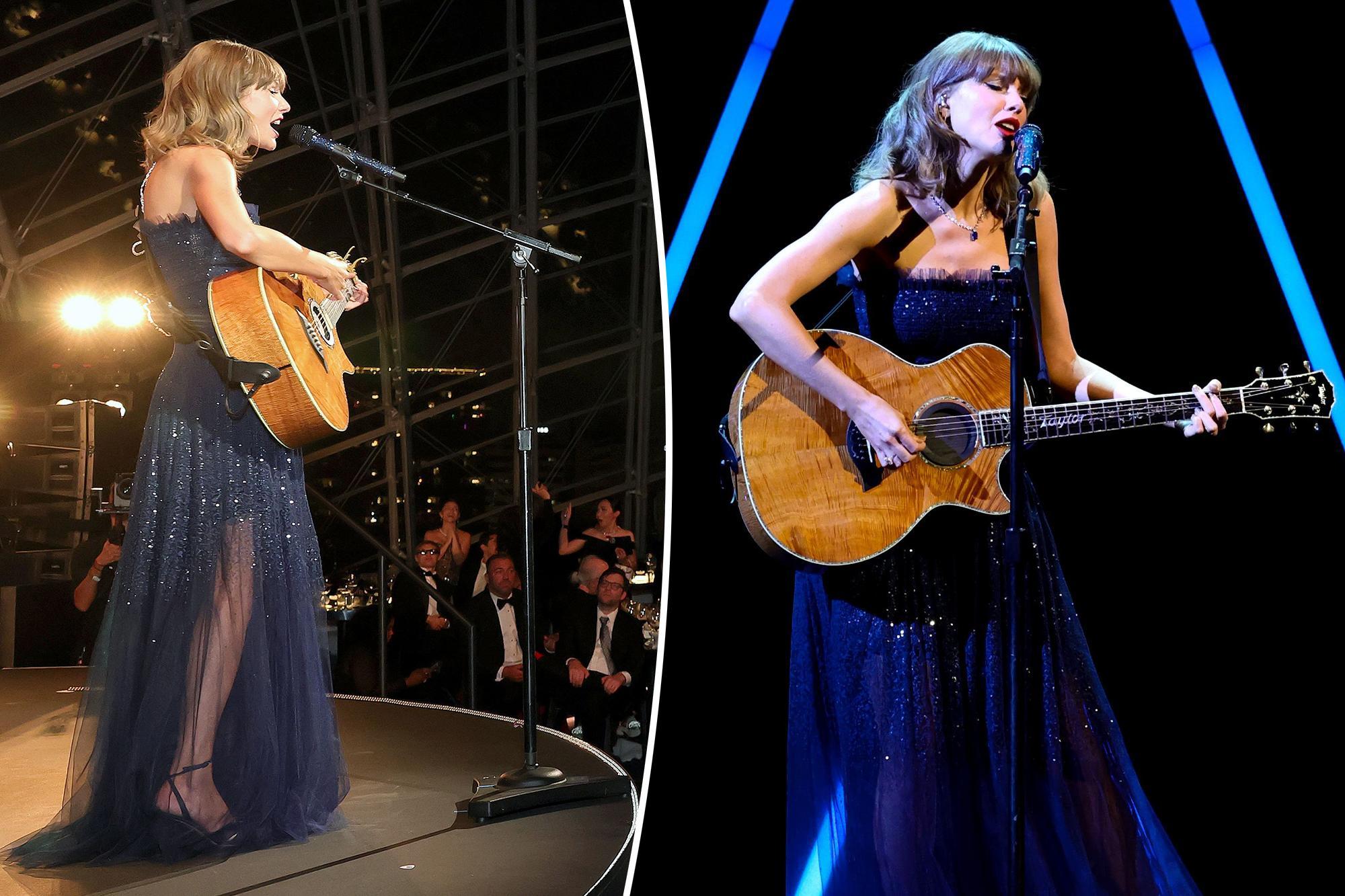 Taylor Swift, Academy Museum Gala'da Ralph Lauren ile sahnede