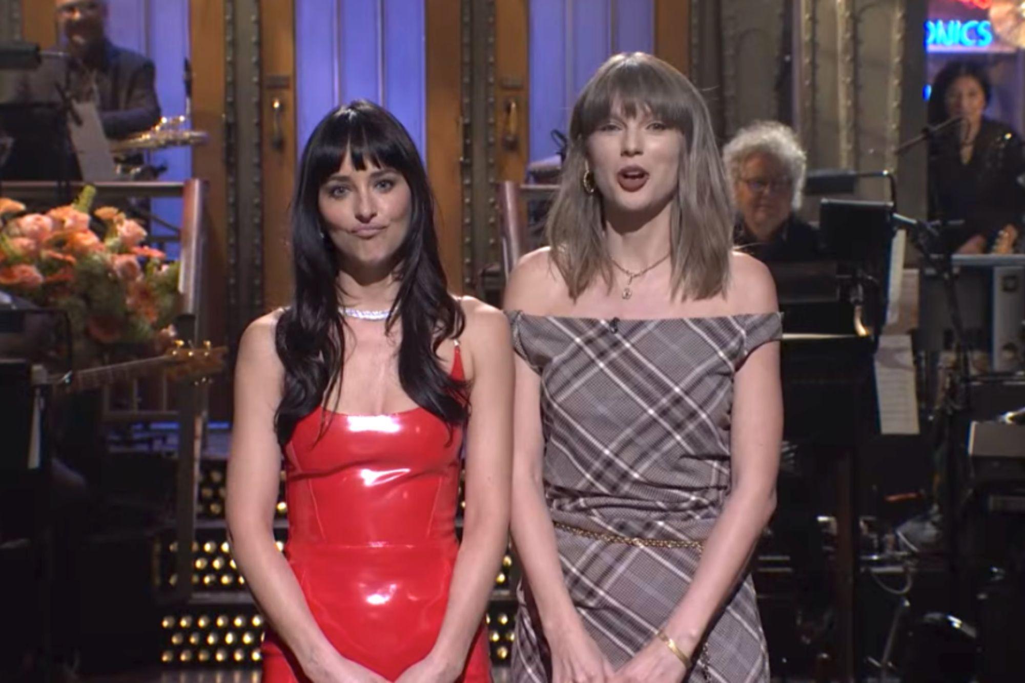 Taylor Swift, SNL sahnesine sürpriz çıkışla Dakota Johnson'ı şaşırttı