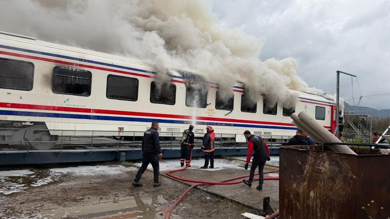 Tesiste üretilen vagon yandı