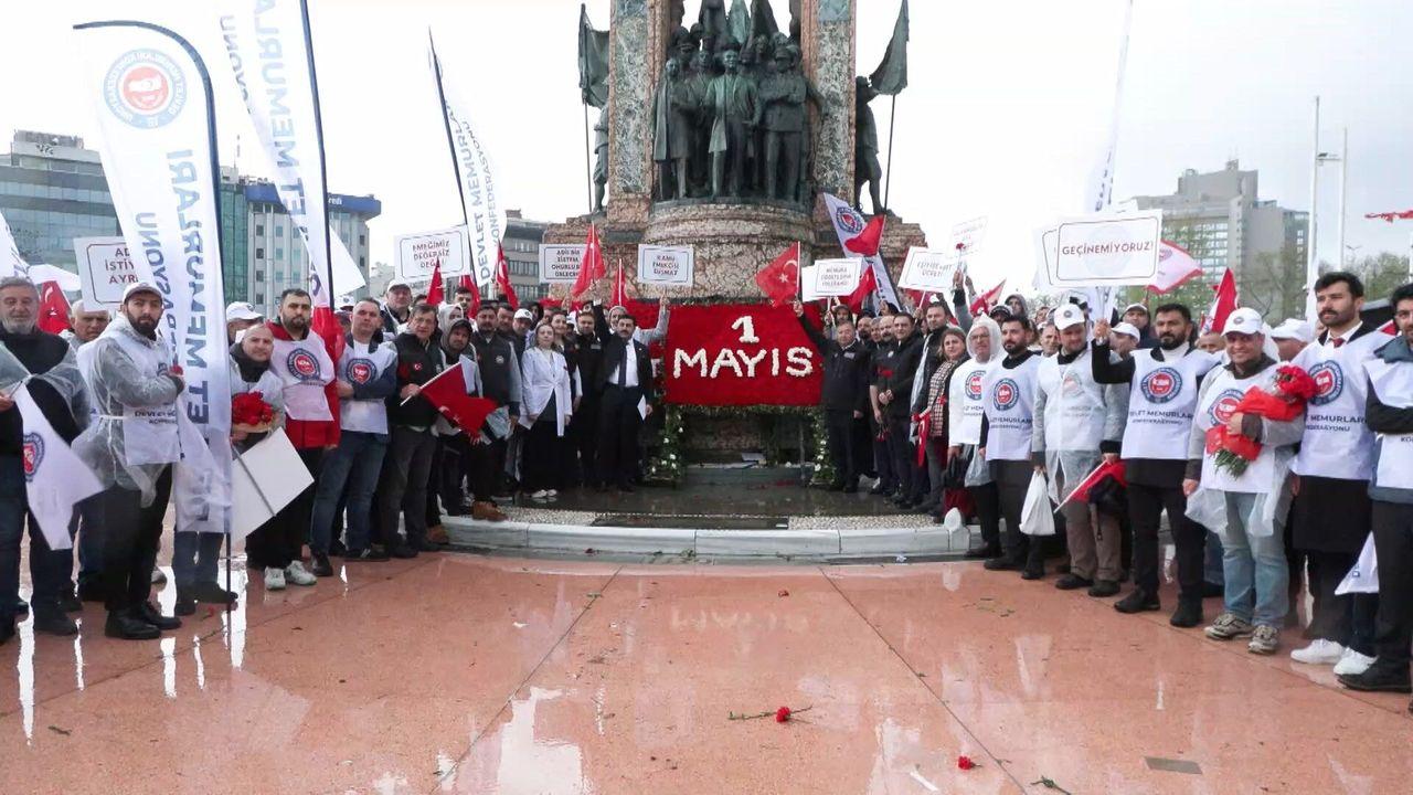 Devlet Memurları Konfederasyonu'ndan Taksim'de basın açıklaması