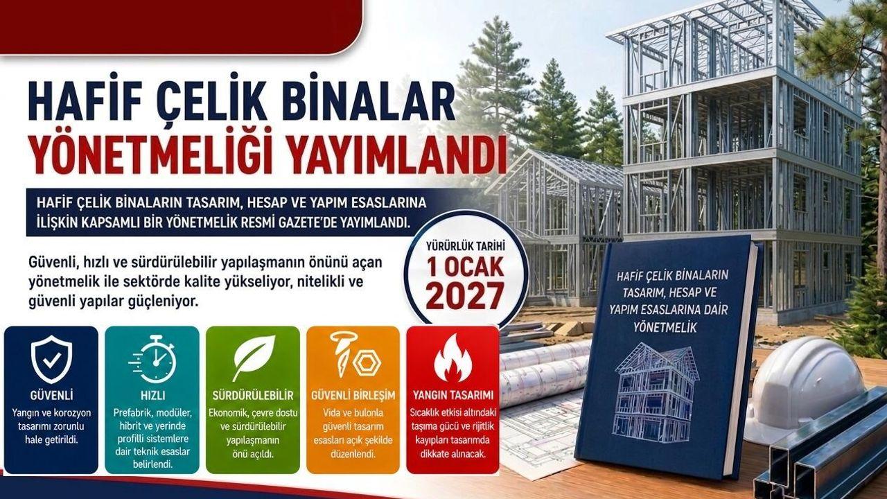 Bakanlıktan hafif çelik binalar yönetmeliği