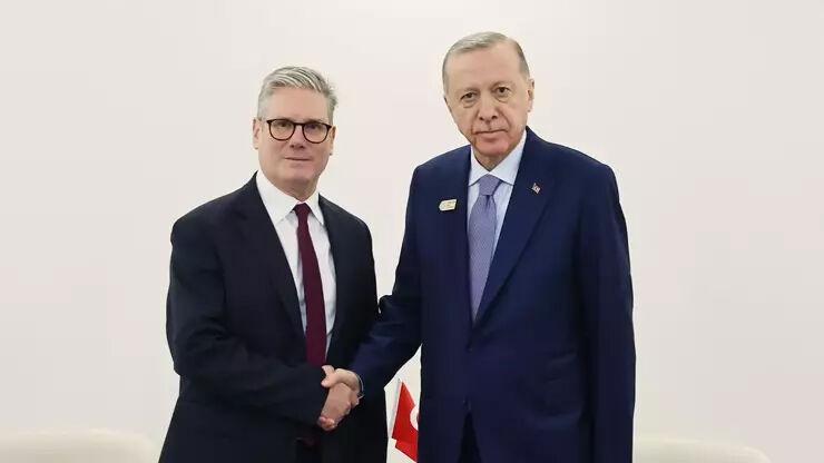 Cumhurbaşkanı Erdoğan, Birleşik Krallık Başbakanı Starmer'ı resmi törenle karşıladı