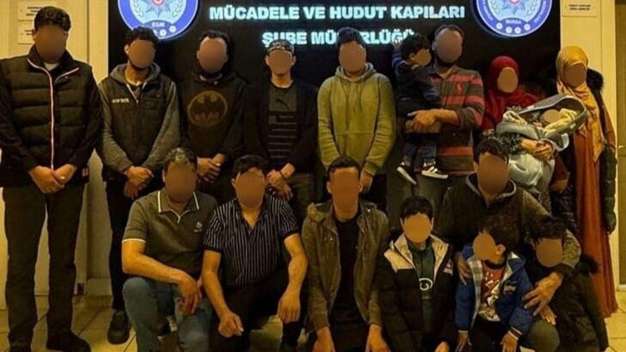 Bursa'da göçmen kaçakçılığı operasyonu; İstanbul'dan İzmir'e gitmek için 20 bin lira vermişler