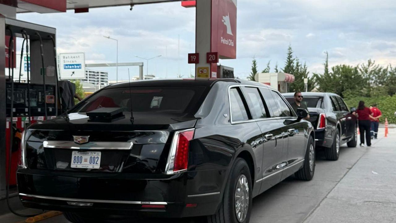 ABD Başkanı Trump'ın konvoyundaki araçlar Ankara'da görüntülendi