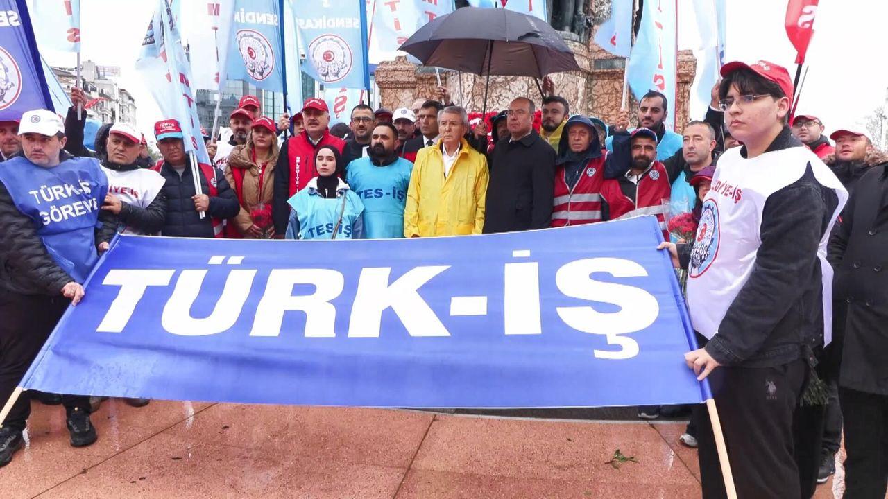 TÜRK-İş'ten Taksim Cumhuriyet Anıtı önünde 1 Mayıs açıklaması