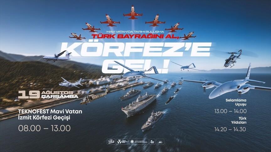 TEKNOFEST öncesi İzmit Körfezi'nde donanma geçişi