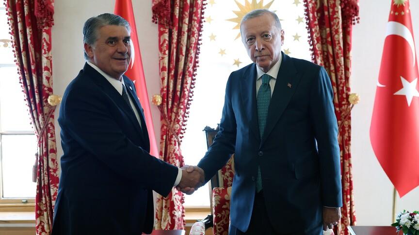 Erdoğan, 4 büyük kulübün başkanlarını Dolmabahçe'de kabul etti