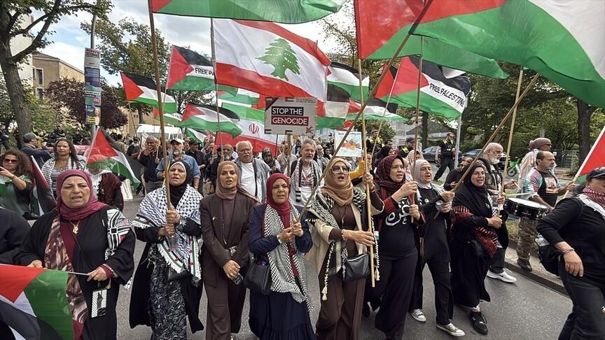 Berlin'de Filistin'e destek gösterisi düzenlendi
