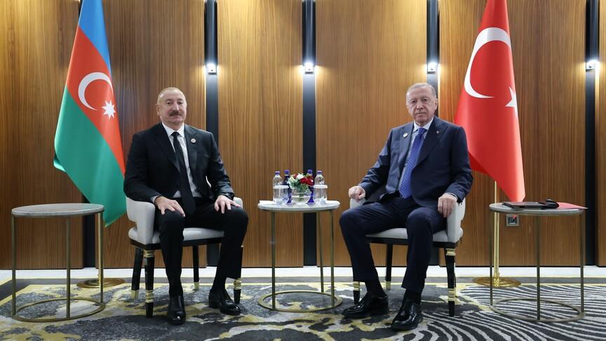 Erdoğan, Kırgızistan'da Aliyev ile görüştü