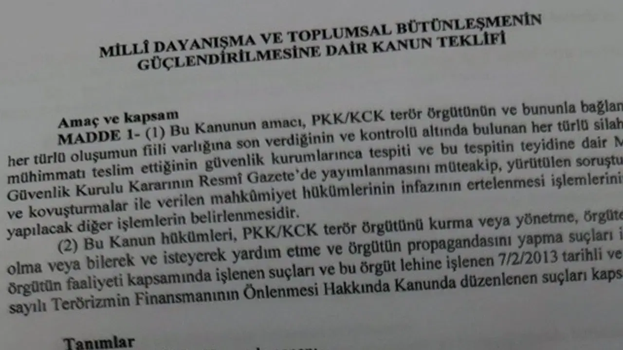 Terörsüz Türkiye çerçeve yasası komisyondan geçti