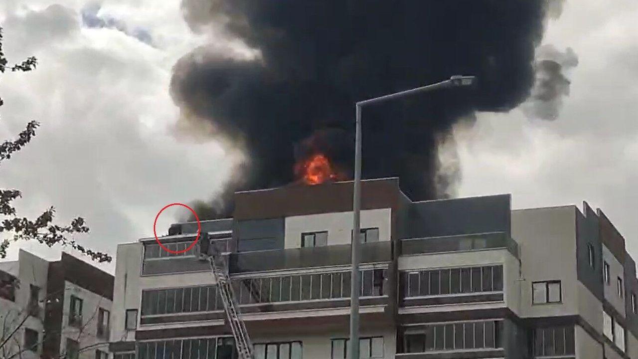 8 katlı apartmandaki yangında mahsur kalan 2 kişi kurtarıldı