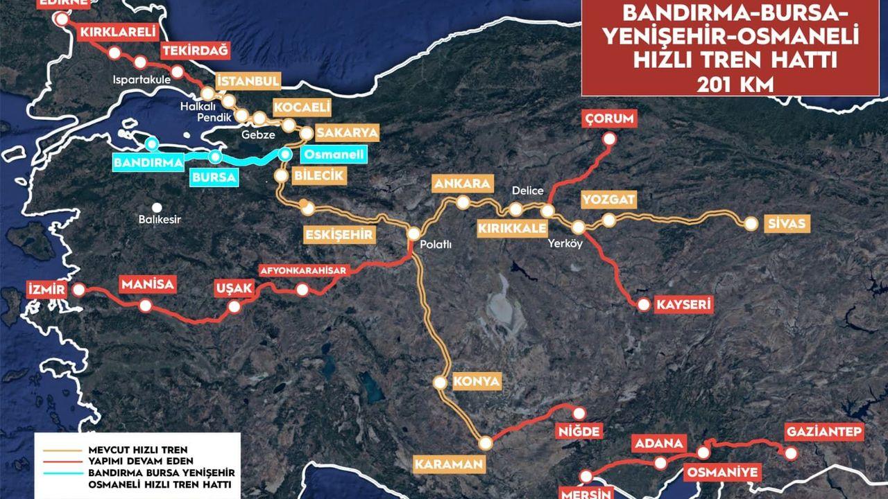 Bursa-Ankara ve Bursa-İstanbul arası seyahat süresi 2 saat 15 dakikaya düşecek