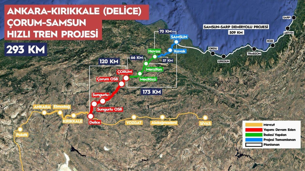 Ankara-Samsun arası 2,5 saate düşecek